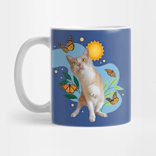 Playful Kitty Chasing Butterflies Mug